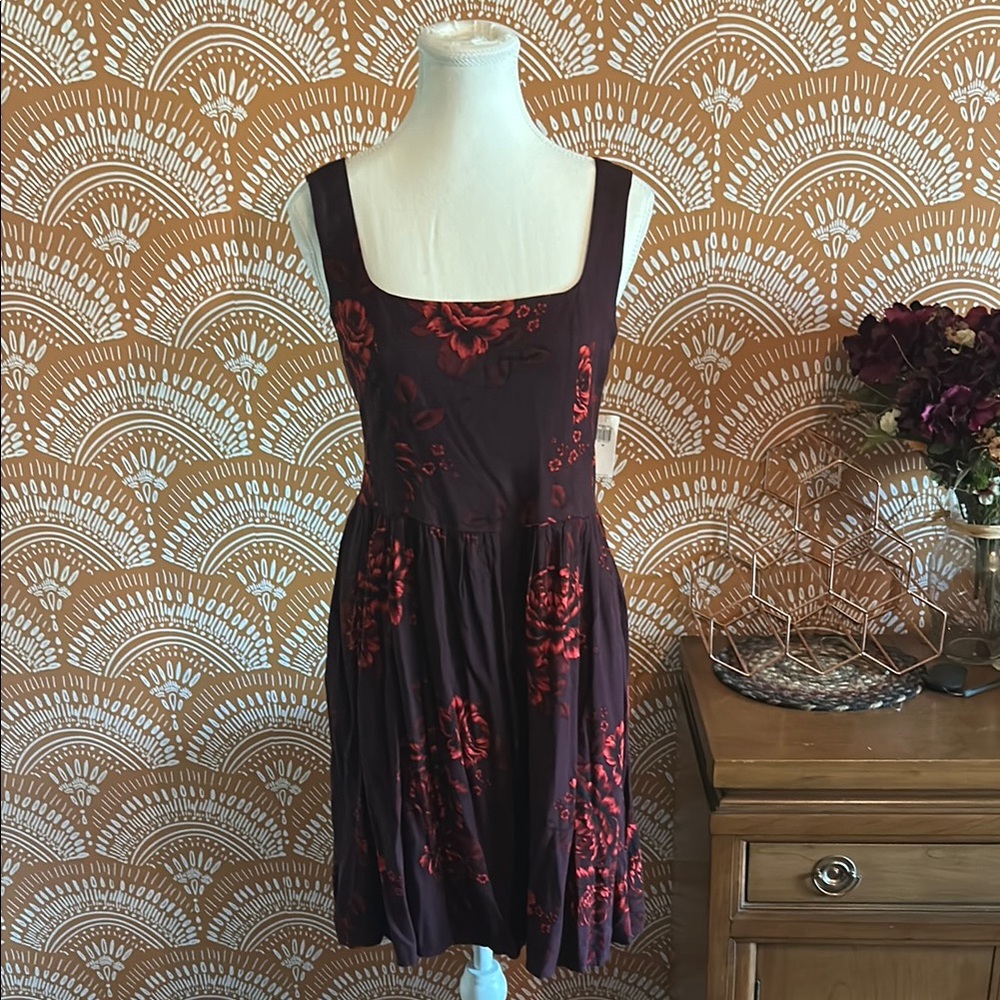 Old Navy Burgundy Floral Mini Dress